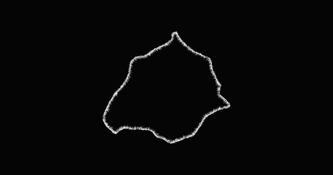 Sketch Aguascalientes outline map animation - smooth progressive reveal