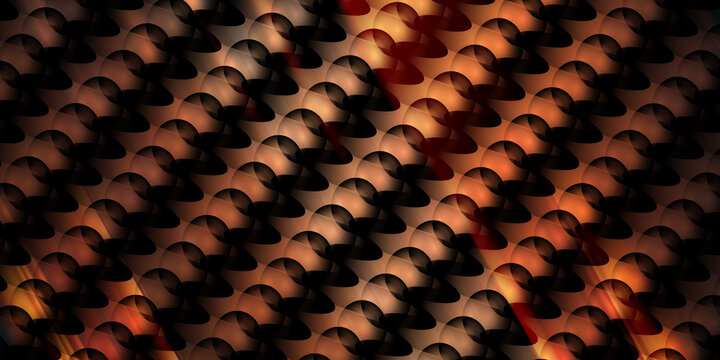 Abstract background with repeating spherical shapes in warm amber tones
