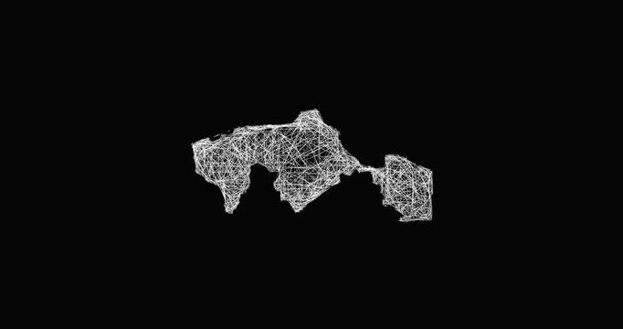 Sketch Tabasco outline map animation - smooth progressive reveal