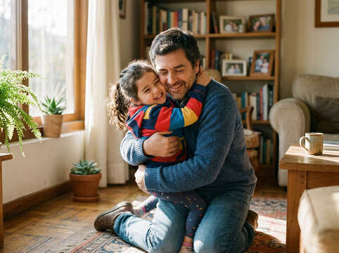 Padre abrazando a su hijo