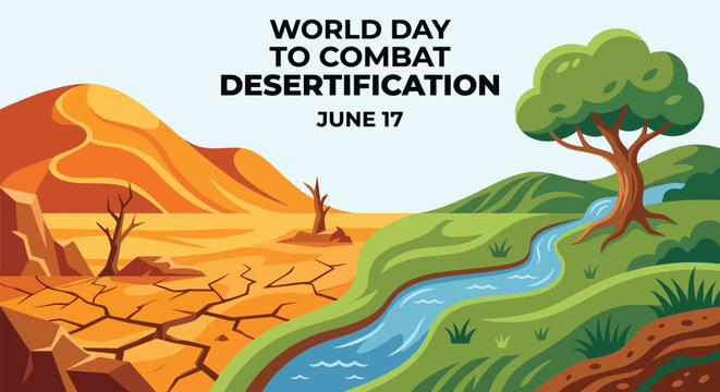 World day to combat desertification illustration
