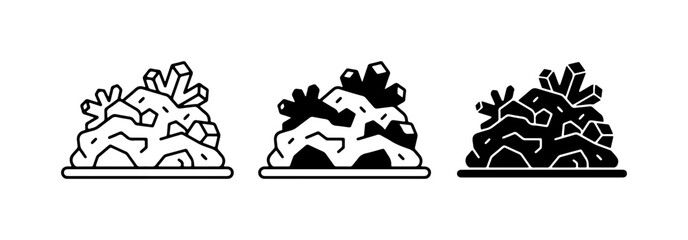 Coral Reef Icons, Underwater Ecosystem Graphics, Marine Life Vector Set © Rubel