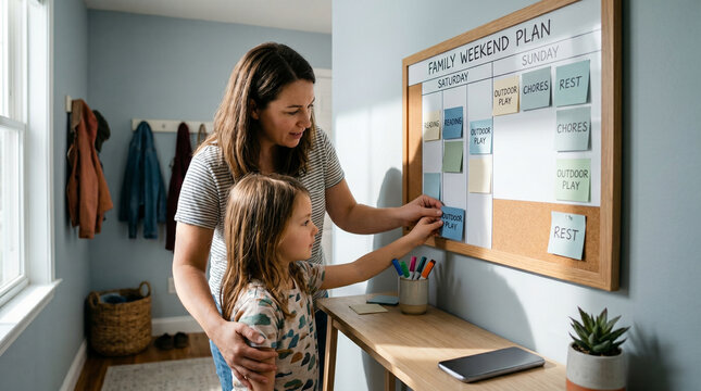 Parent Child Weekly Routine Planning For Balanced Screen Time At Home