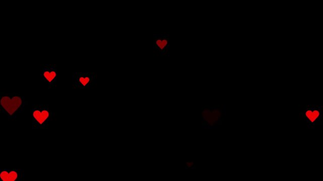  falling red hearts background video.4K video. Falling red and green hearts animation on transparent background. hearts loop animation with alpha channel overlay. love, romance, marriage.