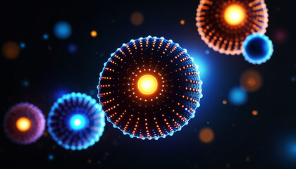 Obraz premium Radiant Molecular Structures and Energy Cells