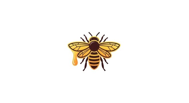 Honeybee flying with pollen sac.