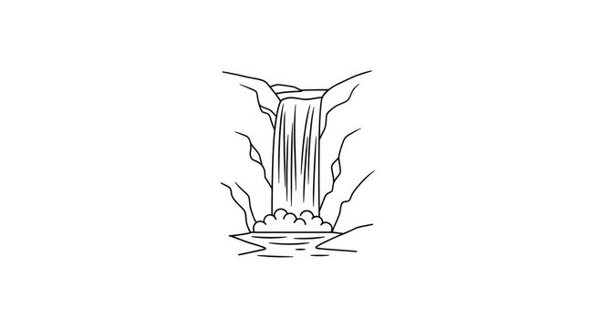 Waterfall landscape nature scenic view.