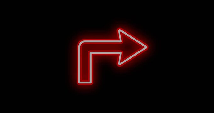 curved red arrow