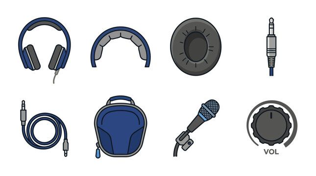 Collection of audio and music equipment icons.