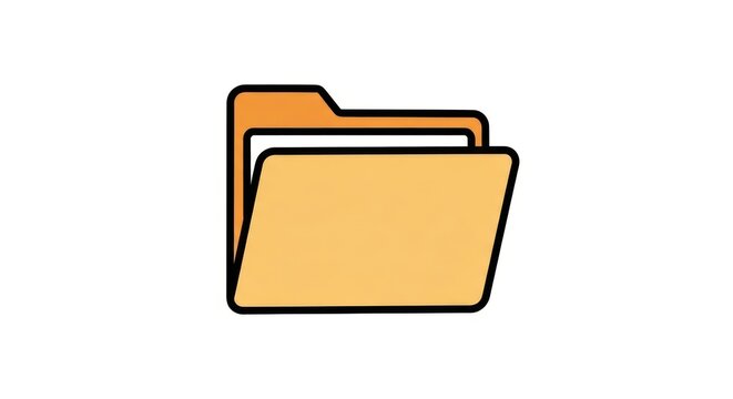 Simple Yellow File Folder Icon.