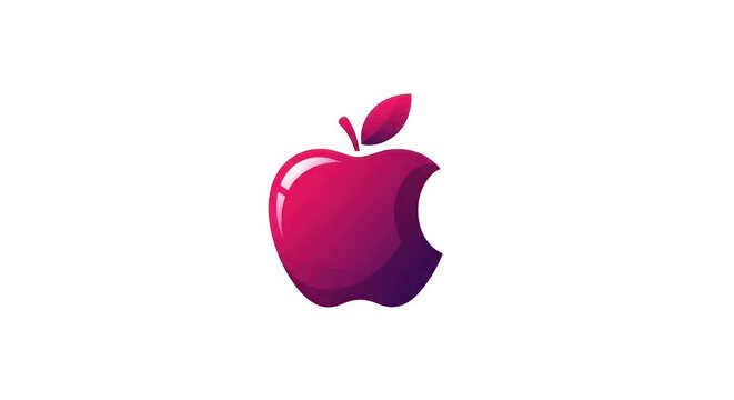 Apple logo on white background.