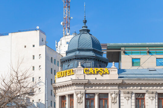 Historic Hotel Capsa building in central Bucuresti, Romania - March 15 2026