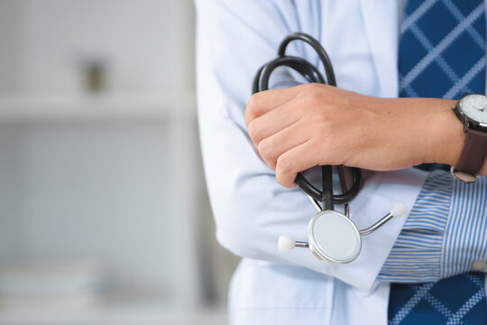 Healthcare Professional with Stethoscope in Medical Environment