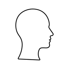 Obraz premium Side profile head outline icon