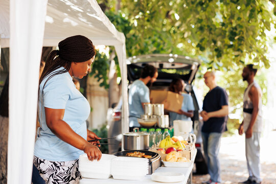 Charitable organization providing essential non-perishable items to refugees offering helping hand to the hungry and poor.