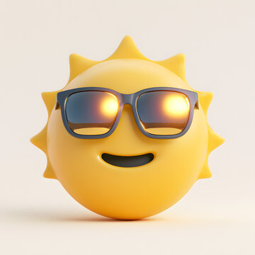 PNG of a sun emoji in sunglasses, yellow color
