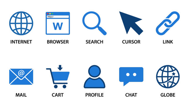 Flat Design Icon Set for Web and Digital Applications.