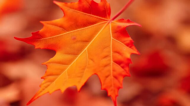 Vibrant transition of maple leaf: green to red autumn transformation