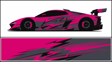 Magenta Sports Car Racing Vehicle. © emblem
