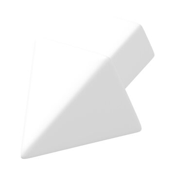 3D white cursor png, pointing clipart, transparent background
