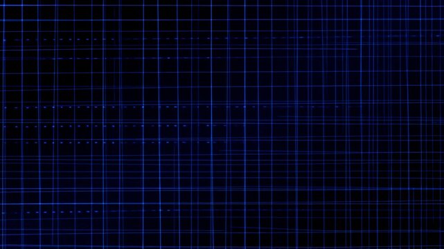Dynamic digital grid animation showcasing futuristic blue technology patterns