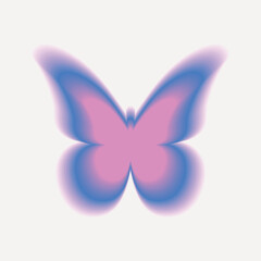 Fototapeta premium Vibrant gradient butterfly silhouette vector