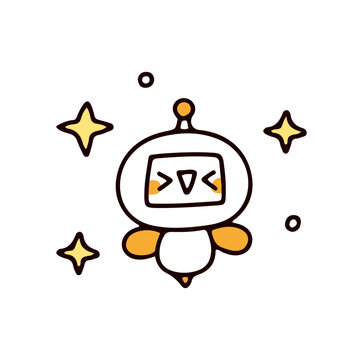 キラキラ笑顔なAIロボットくんのイラスト
