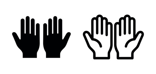 Obraz premium Open praying hands icon, care and protection symbol