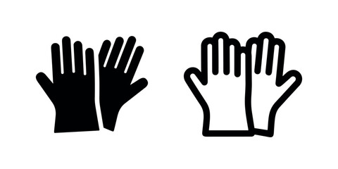 Obraz premium Gloves icon set. Safety, protection, and work symbol. Industrial or medical gloves vector illustration.
