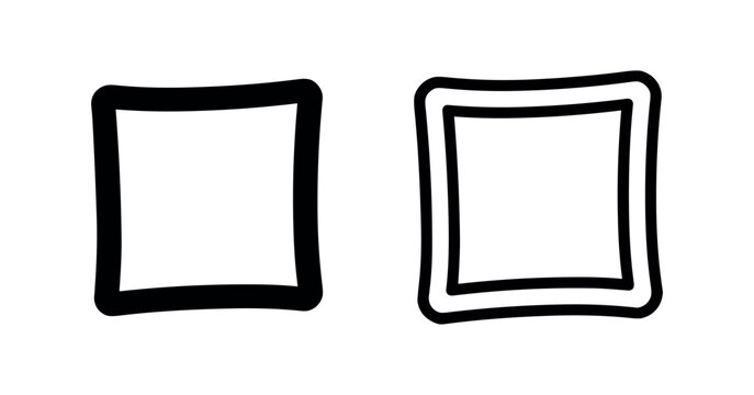 Black and outline square icons on white background