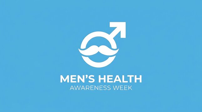 Men's health june 2026 awareness male symbol with mustache graphic