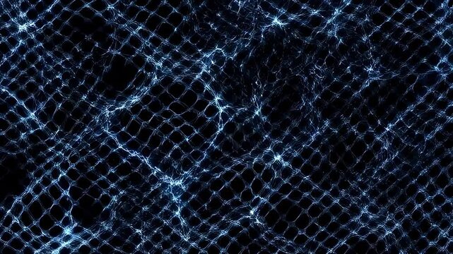 Mesmerizing electric net pattern in glowing blue background animation