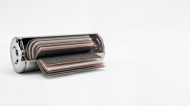 battery structure, detailed cross-section of an battery cell highlighting the anode
