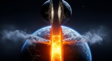 Earth split visualization