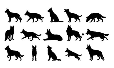 Obraz premium Premium German Shepherd Dog Silhouette Bundle Collection