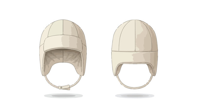 Cream Aviator Trapper Hat with Earflaps Front and Back View for Winter Fashion