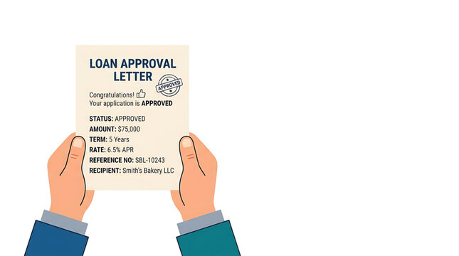 Loan approval letter held in hands