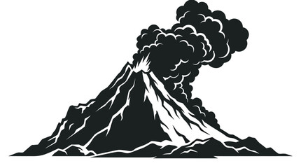 Fototapeta premium Erupting Volcano with Lava and Smoke in Action.