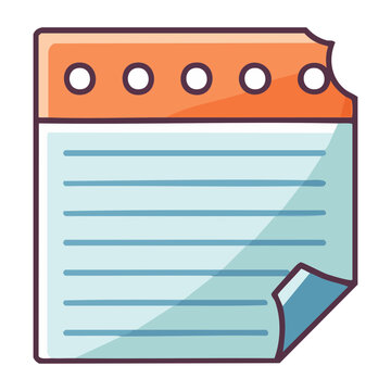 Flat design orange folder with blue tabs