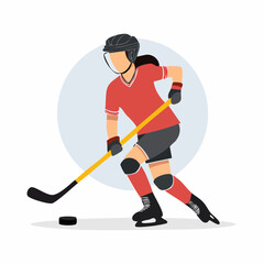 Obraz premium Ice Hockey Player Illustration