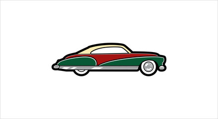 Naklejka premium Vintage Two-Tone Classic American Automobile Illustration.