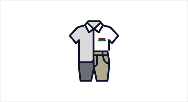 School Uniform Icon Representing Education and Learning.