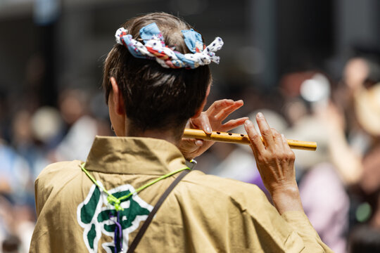 日本の祭り仙台青葉まつり　すずめ踊り鳴り物祭笛
