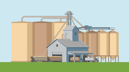 Industrial Silo Complex for Grain Storage and Processing © Bima