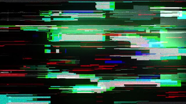 Heavy pixel sorting glitch pattern with bright green neon compression artifacts. 4K VIdeo