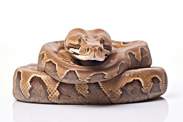 Obraz premium Reptile animal snake white background.