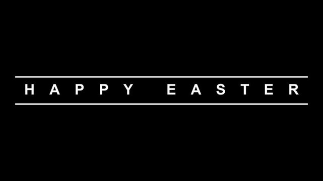 Minimalist Happy Easter Text Animation with White Typography