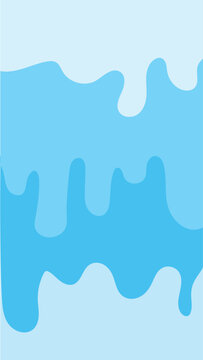 Liquid Slime Drips Vector Abstract Background Melting Blue Water Flow Seamless Border