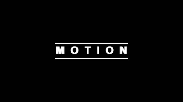 Minimalist MOTION Text Animation on Black Background