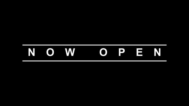 Elegant Minimalist Now Open Sign Animation for Business Reopening and Retail Announcements